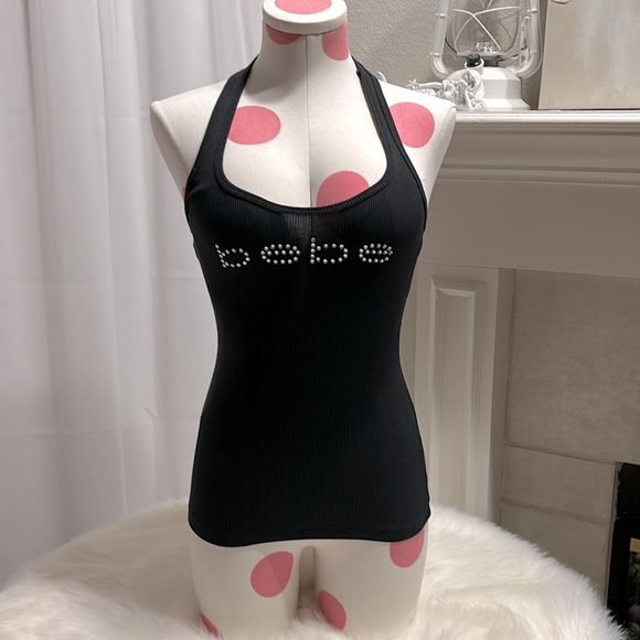 bebe Tops - Bebe Black Racer Back Tank Top Like New Excellent Condition